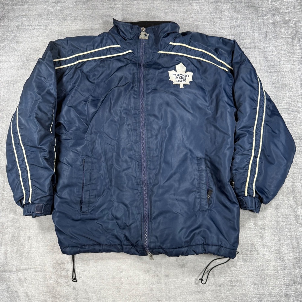 Toronto Maple Leafs Jacket Mens Large Blue Vintage Starter Puffer NHL Hockey
